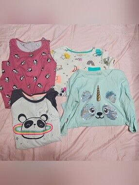 Set Of 4 Cat & Jack & The Children's Place Girls - Panda Shirt, Tank